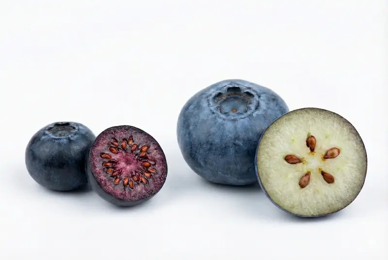 ビルベリーとブルーベリーの果肉