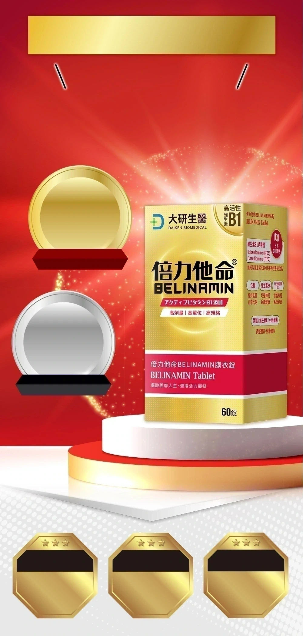 大研倍利他命雙效活性維他命B1