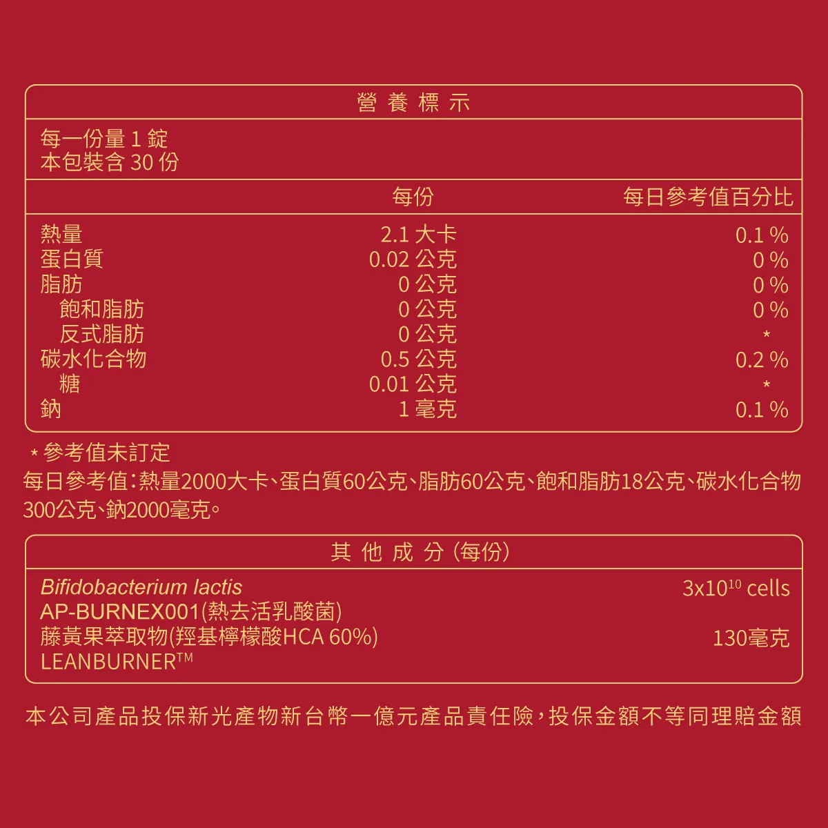 超燃藤黃果乳酸菌錠2入組