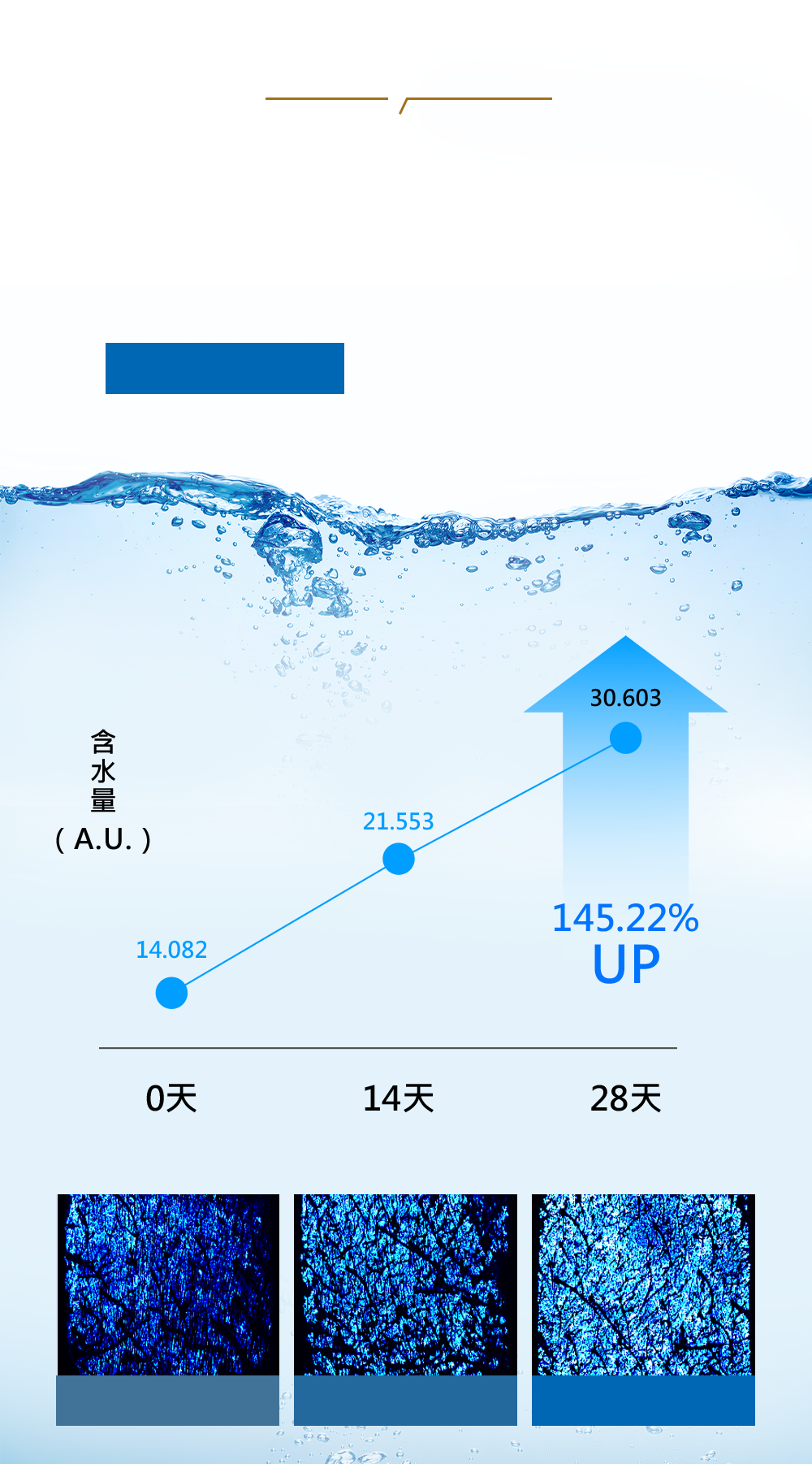 28天後肌膚含水量提升145.22%