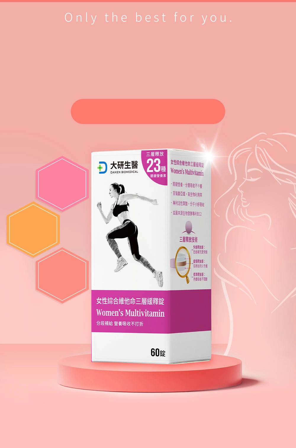 女性綜合維他命三層緩釋錠