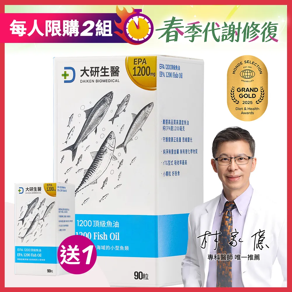 【買1送1】EPA 1200 頂級魚油軟膠囊