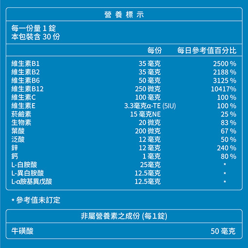 男性B群緩釋雙層錠