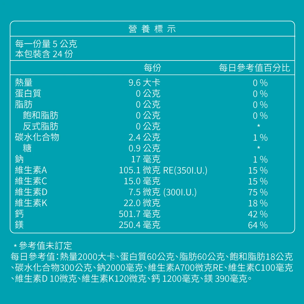 【3件5折】綜合鈣+D3 粉包