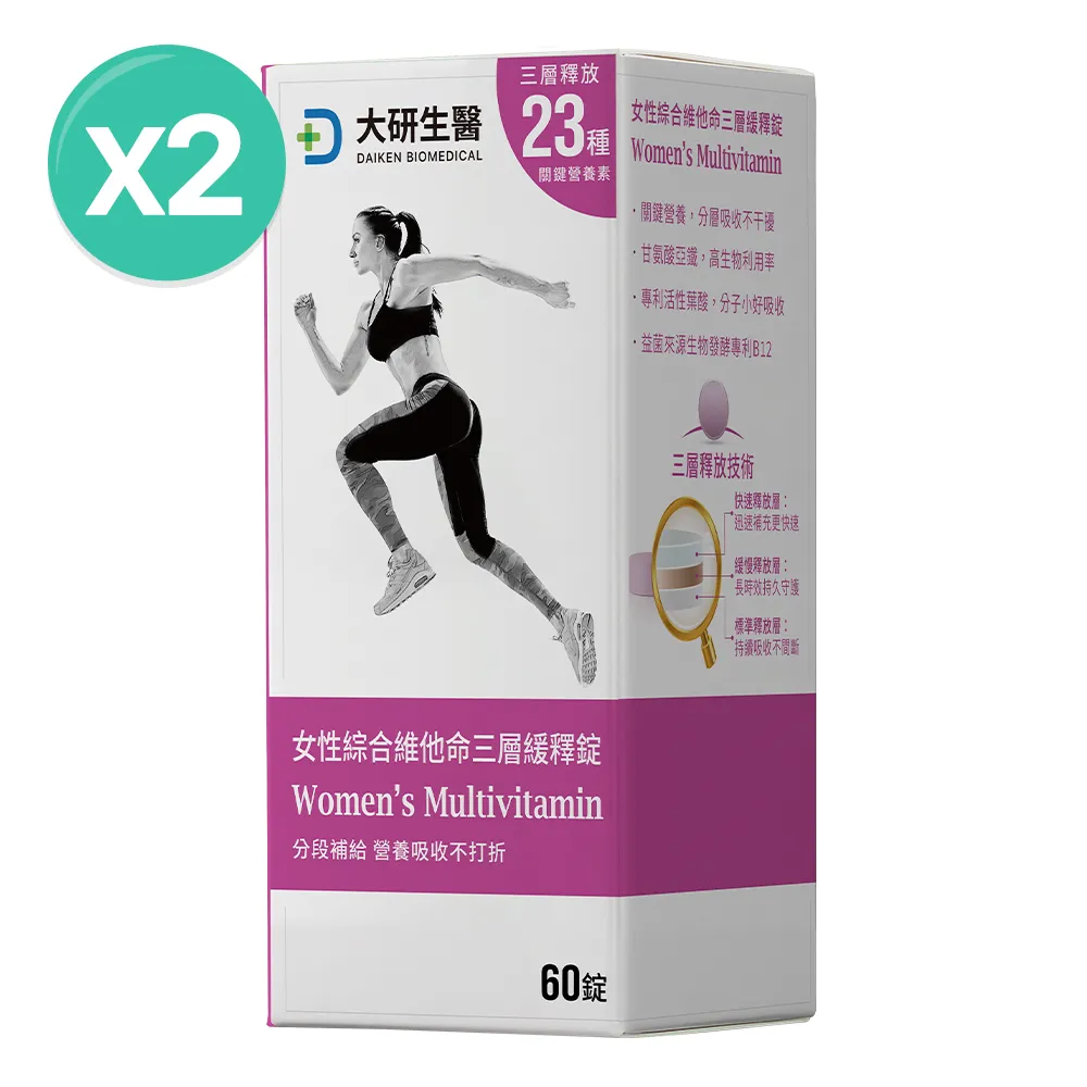 【買1送1】女性綜合維他命三層緩釋錠